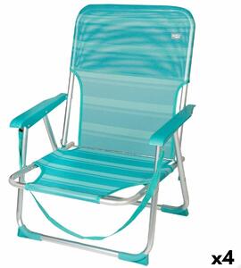 Beach Chair Aktive Turquoise 44 x 72 x 35 cm Aluminium Foldable (4 Units)