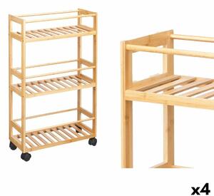 Shelves Kipit WR5512 Natural Bamboo polypropylene 44,5 x 75 x 20 cm (4 Units)