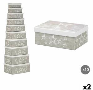 Decorative box Pincello 63 White Grey Cardboard (2 Units)