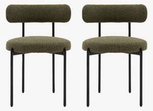 Novus Dining Chair in Green, Set of 2