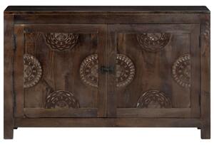 Sideboard with Carved Design 110x35x70 cm Solid Mango Wood