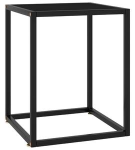 Coffee Table Black with Black Glass 40x40x50 cm