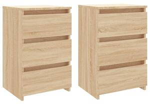 Bed Cabinets 2 pcs Sonoma Oak 40x35x62.5 cm Engineered Wood
