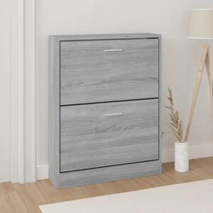 Shoe Cabinet Grey Sonoma 59x17x81 cm Engineered Wood