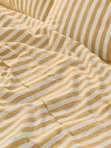 Honey Pembroke Stripe Linen Blend Flat Sheet | Single | Piglet in Bed