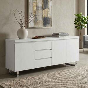 Sydney High Gloss Sideboard with 3 Doors and 3 Drawers in White