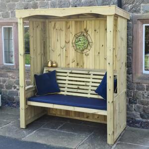 Fresta Garden Wooden 3 Seater Arbour in Natural