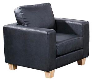Caridad PU Leather 1 Seater Sofa In Black