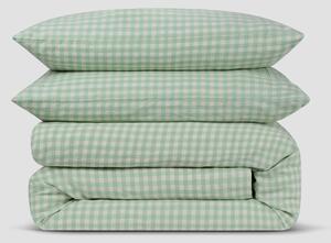 Sage Green Gingham Linen Blend Duvet Set | Single | Piglet in Bed