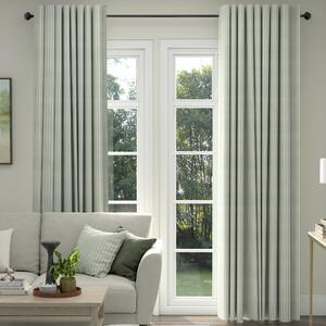 ANTE DECOR Burgess Printed Cotton Stripe Made To Measure Curtains Soft Grey