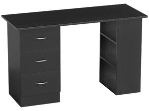 HOMCOM Computer Desk, Home Office Desk, Writing Table, PC Workstation with 3 Storage Shelves and 3 Drawers for Working, Study, 120 x 49 x 72 cm, Black