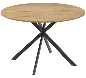 HOMCOM Dining Table for 4, 120 cm Industrial Kitchen Table with Wood Effect Tabletop and Steel Legs, Oak