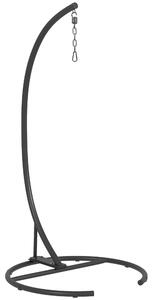 Outsunny Hanging Hammock Chair Stand with Round Base, C Hanging Swing Stand Frame for Swing/Egg/Hammock Chair, Indoor & Outdoor, Heavy Duty 330 lbs, Black