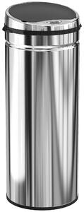 HOMCOM 50L Stainless Steel Sensor Bin - Silver Tone
