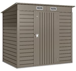 Outsunny 4 x 6ft Galvanised Metal Garden Shed, with Locking Door - Grey
