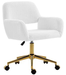 HOMCOM Faux Fur Rabbit Chair - Cream White