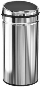 HOMCOM 42L Stainless Steel Sensor Bin - Silver Tone