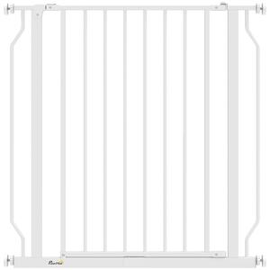 PawHut Extra Wide Dog Gate, with Door Pressure, for Doorways, Hallways, Staircases - White