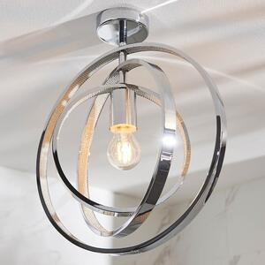 Endon 96000 Merola Bathroom Semi Flush Ceiling Light In Chrome Finish With Faceted Acrylic IP44