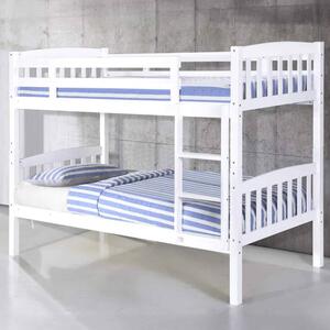 Aeryn Wooden Bunk Bed With Ladder In White
