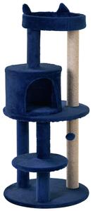 PawHut Feline Playground: 3-Tier Sisal Rope Scratching Post with Dangling Toy, Interactive & Durable, Blue Aosom UK