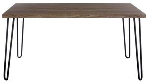 Boroh Wooden Dining Table With Metal Legs - Veneer