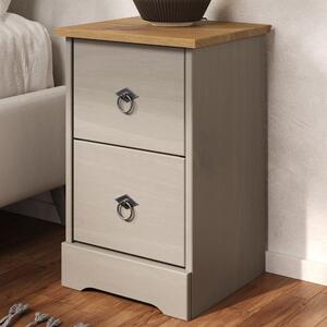 Consett Wooden Cabinet With 2 Drawers - Grey Oak