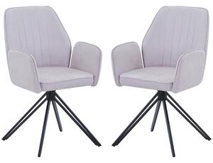 Arta Fabric Dining Chairs In Pair - Natural