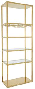Markeb Metal 4-Shelving Unit With Glass Rack - Gold