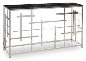 Aralia Marble Console Table With Metal Frame - Black