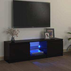 TV Cabinet with LED Lights Black 120x30x35.5 cm
