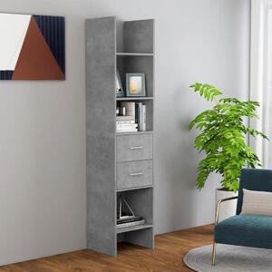 Book Cabinet Concrete Grey 40x35x180 cm Engineered Wood