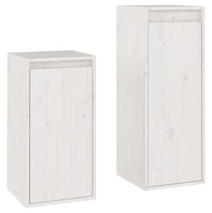 TV Cabinets 2 pcs White Solid Wood Pine