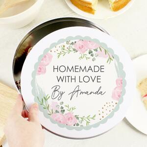 Personalised Rose Cake Tin MultiColoured