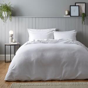 Soft & Cosy Luxury Brushed Cotton White Duvet Cover and Pillowcase Set White