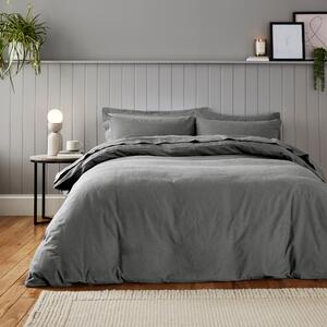 Soft & Cosy Luxury Brushed Cotton Dove Grey Duvet Cover and Pillowcase Set Grey