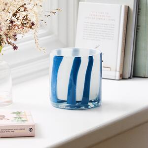 Glass Tealight Holder Blue