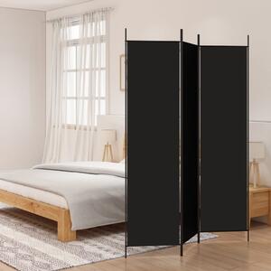 3-Panel Room Divider Black 150x200 cm Fabric