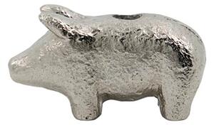 House Doctor Pig candle stick 5 cm Antique silver