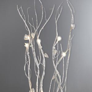Twig Lights Glitter with Hearts Silver Silver