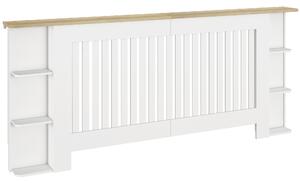 HOMCOM Radiator Cover with Open Storage Shelves, Vertical Slatted Cabinet Shelf Heater Cover for Living Room, Hallway, Extra Large, White (H: 83 / W: 191 / D: 19 cm)