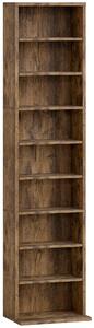 HOMCOM 260 Narrow CD Storage Unit - Rustic Brown