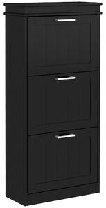 HOMCOM Three-Drawer Minimalistic Shoe Cabinet - Black