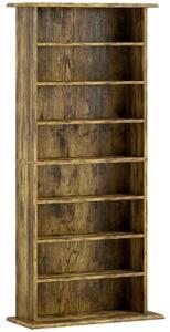 HOMCOM 360 CD Storage Unit - Rustic Brown