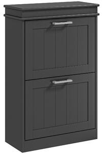 HOMCOM Two-Drawer Minimalistic 10-Shoe Cabinet - Black