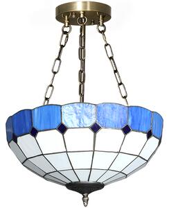 HOMCOM Tiffany Style Ceiling Light, Vintage Chandelier with 3 E27 Sockets, Semi Flush Mount for Living Room, Bulbs Not Included
