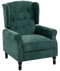 HOMCOM 150° Reclining Vintage Armchair, with footrest - Dark Green