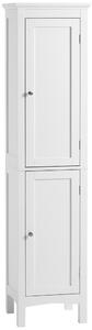 Kleankin Tall Bathroom Storage Unit, Slim Bathroom Cabinet with Adjustable Shelves and Double Door, White