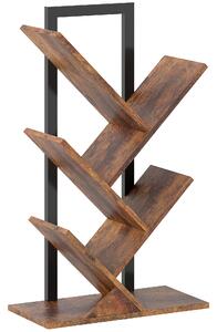HOMCOM Four-Section Tree Bookcase - Wood-Effect