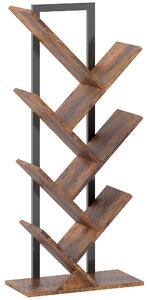 HOMCOM Six-Section Tree Bookcase - Wood-Effect